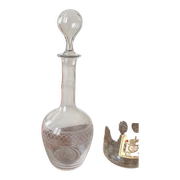 Vintage 60s chiseled glass decanter