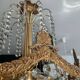 Cascade chandelier in bronze and crystal pendants