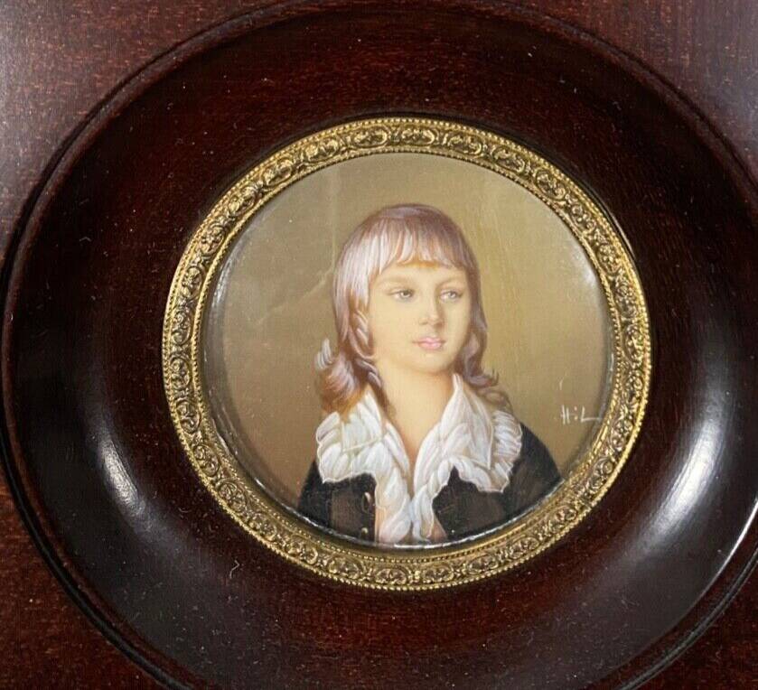 Miniature signed Hil hand painted mid-20th century Prince Adolphe