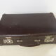 Old brown cardboard suitcase imitating the croco 50s/60s