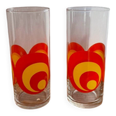 Verres à eau seventies limonade vintage