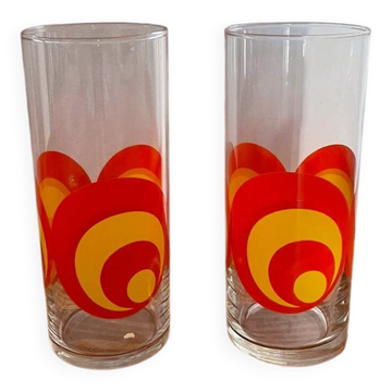 Seventies vintage lemonade water glasses