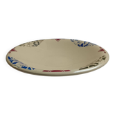Compotier bas Badonviller art déco beige à fleurs