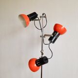 Floor lamp 3 spots orange 1970