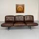 De Sede DS31 vintage leather 3-seater canapé banquette from the 1970s.