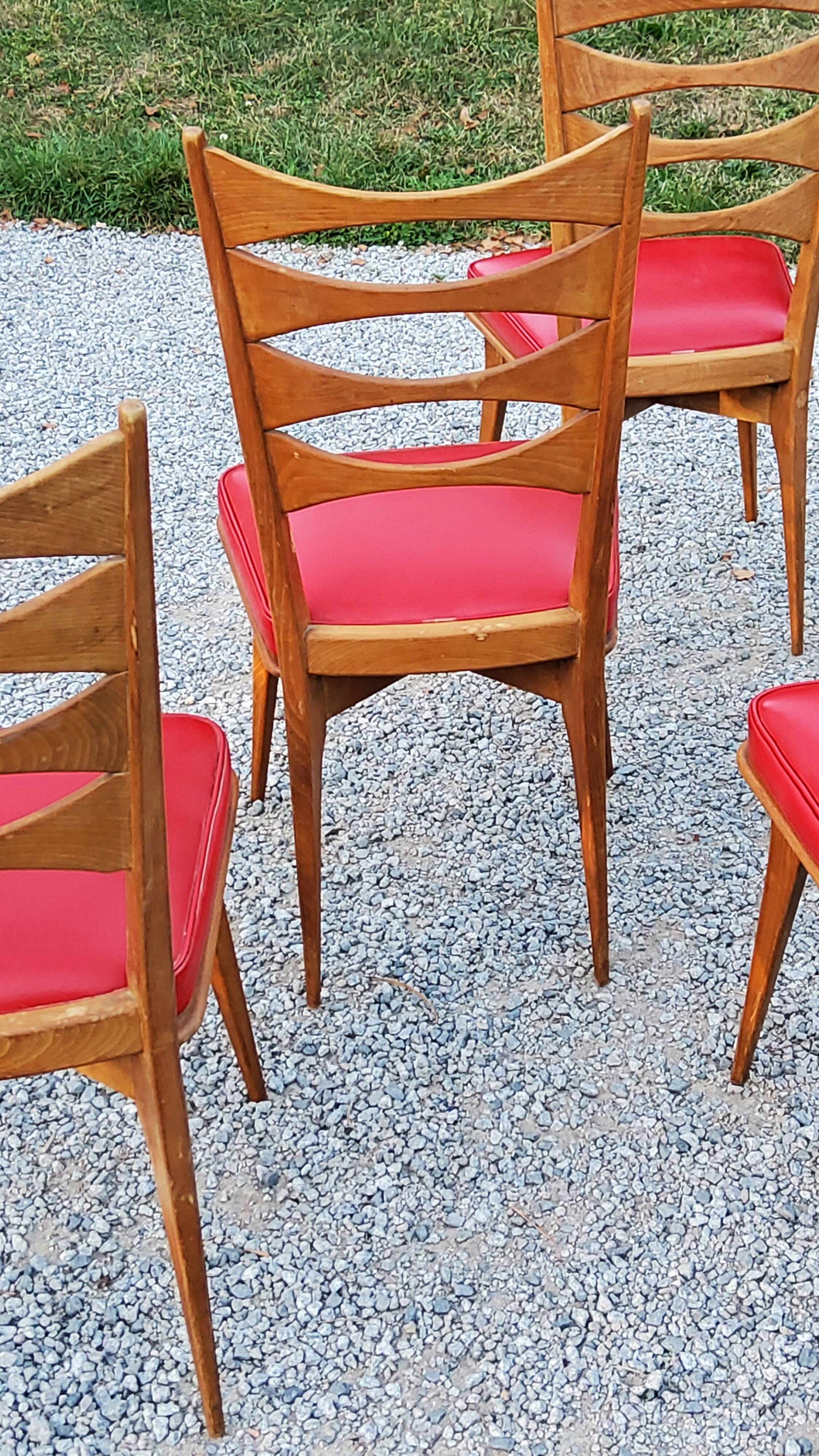Set of 6 vintage Scandinavian style chairs from the 50s