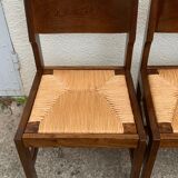 Mulched chairs in vintage solid elm 1960