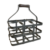 Porte-bouteilles en acier galvanisé vintage panier casier à 6 bouteilles