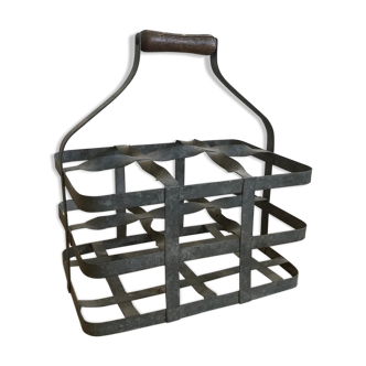 Vintage Galvanized Steel Bottle Holder St.