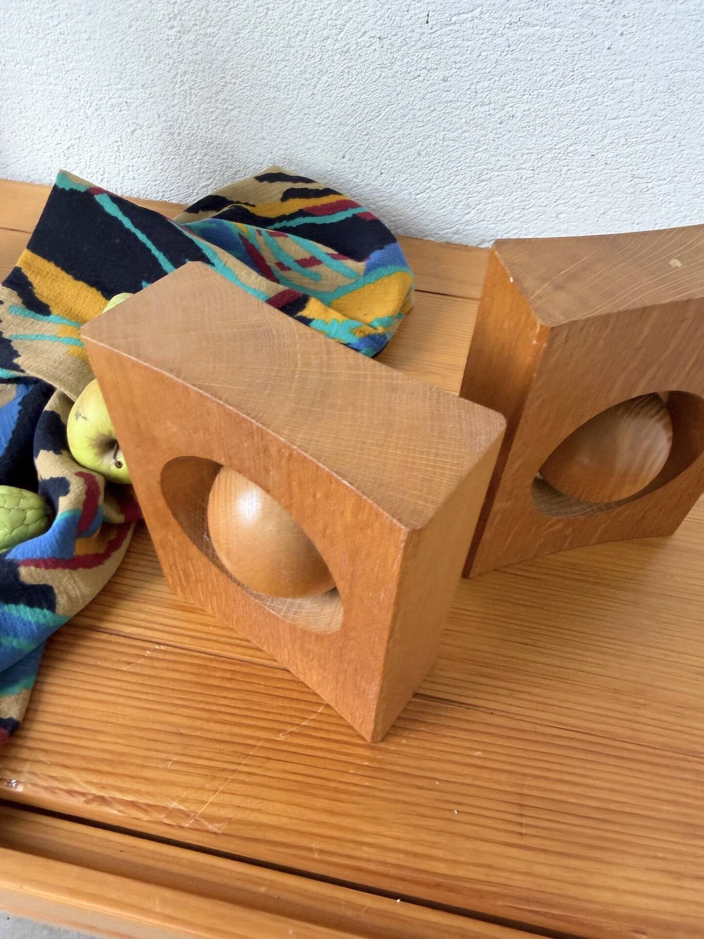 Constructivist wooden bookends