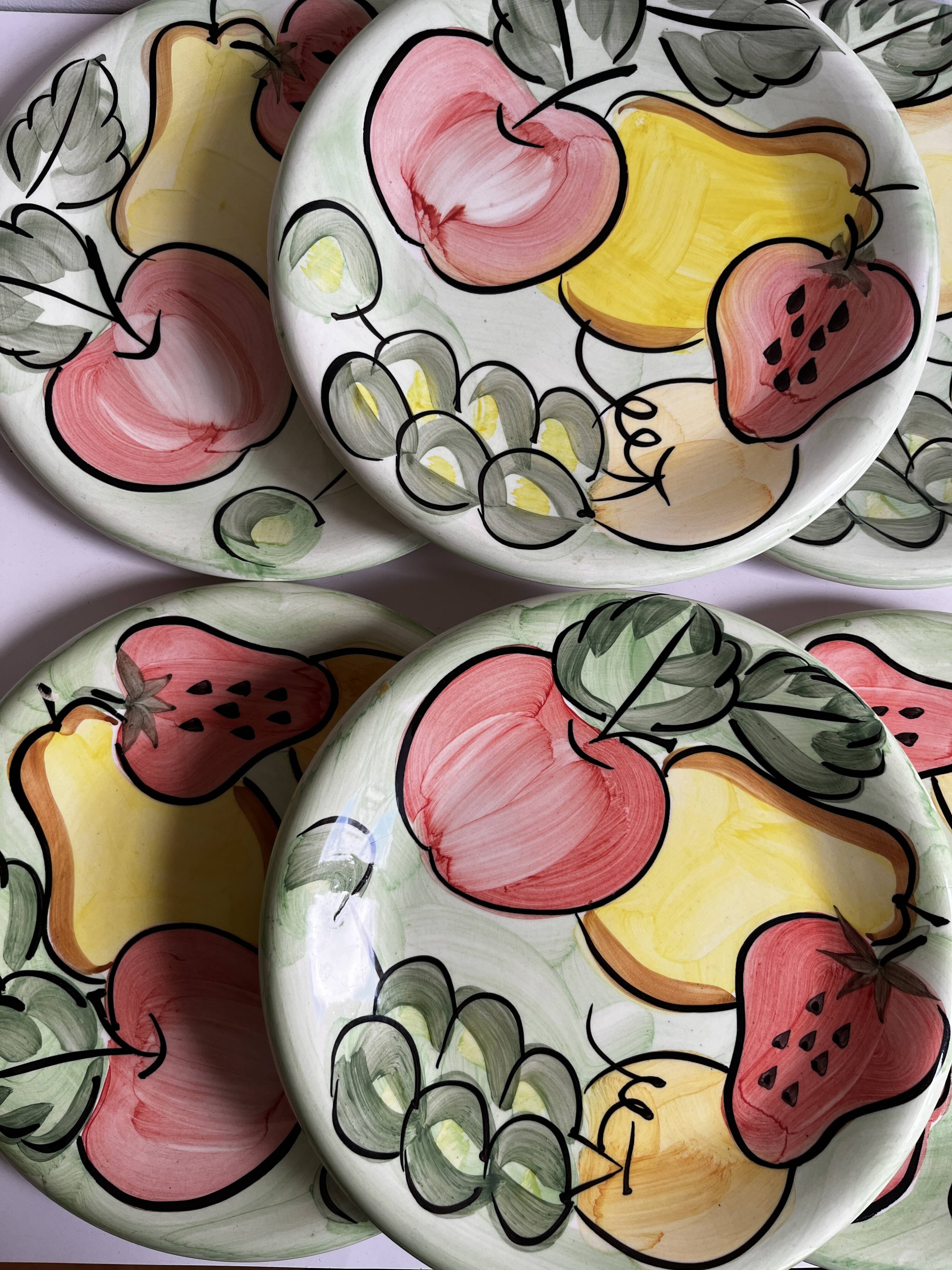 Italian ceramic fruit plates