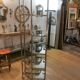 Angle shelf in chrome metal and smoked glass