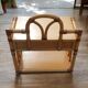 Vintage rattan bedside table with drawer