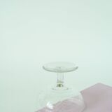 Set of 4 engraved crystal champagne glasses, arabesque motifs, 1950