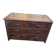 Antique wooden commode, gilded leather, 114cm