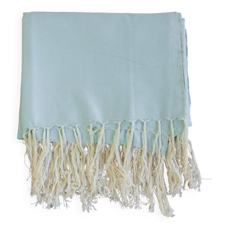 Couverture marocaine 100% coton - bleu