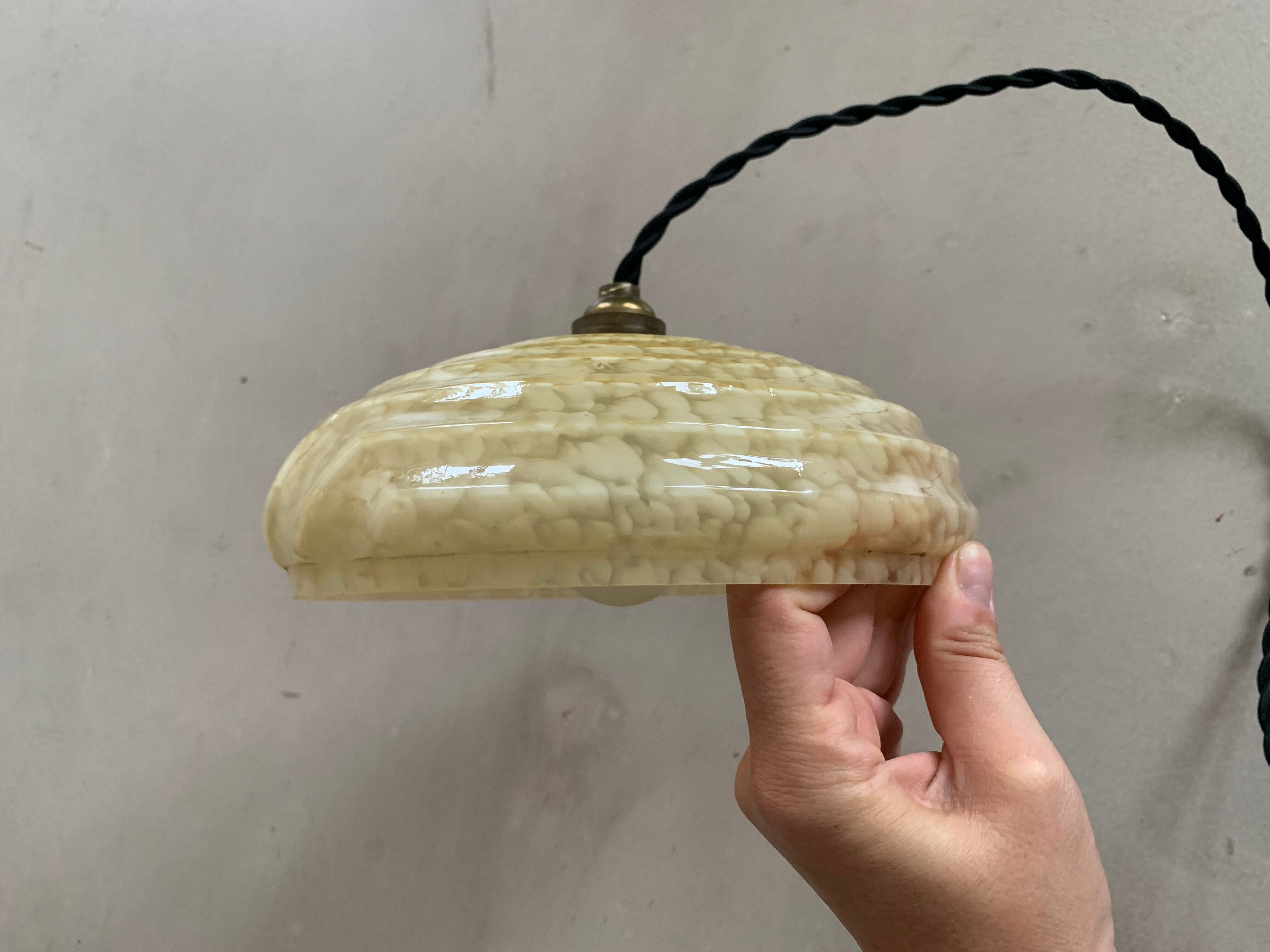 Clichy glass pendant lamp from the 1930s