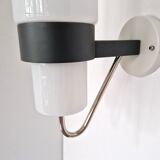 Set of 2 metal and glass wall lamps for Philips, 1960's/1970's