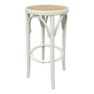 Vintage Thonet bentwood bar stool painted white
