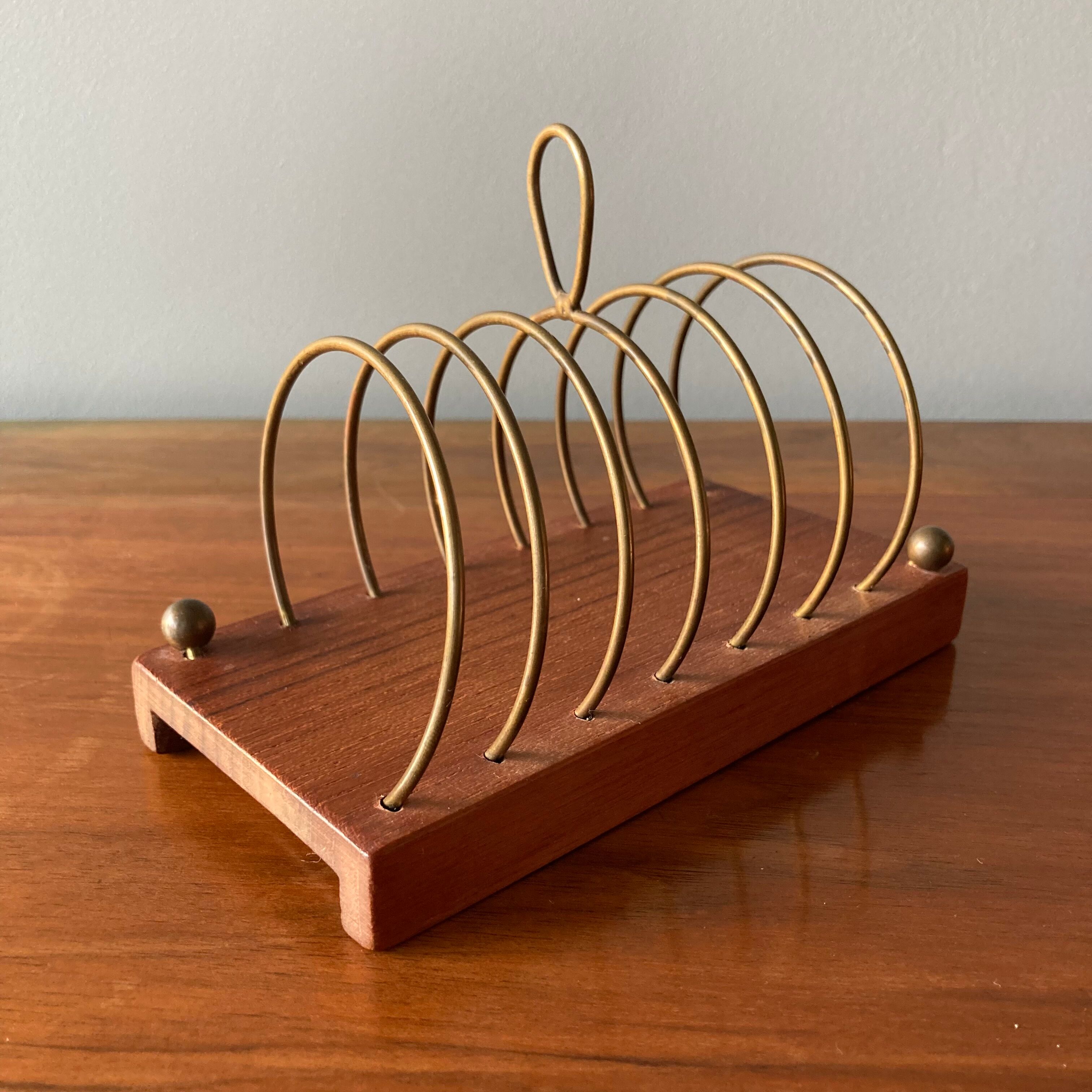 Teak and copper letter range signed "ESA Made in Denmark of Siam Teak"