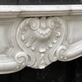 Louis XV style fireplace in Carrara marble