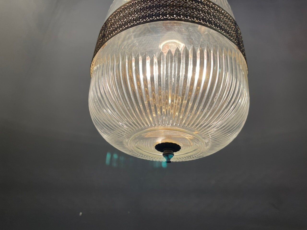 Vintage italian glass light pendant lamps, set of 2
