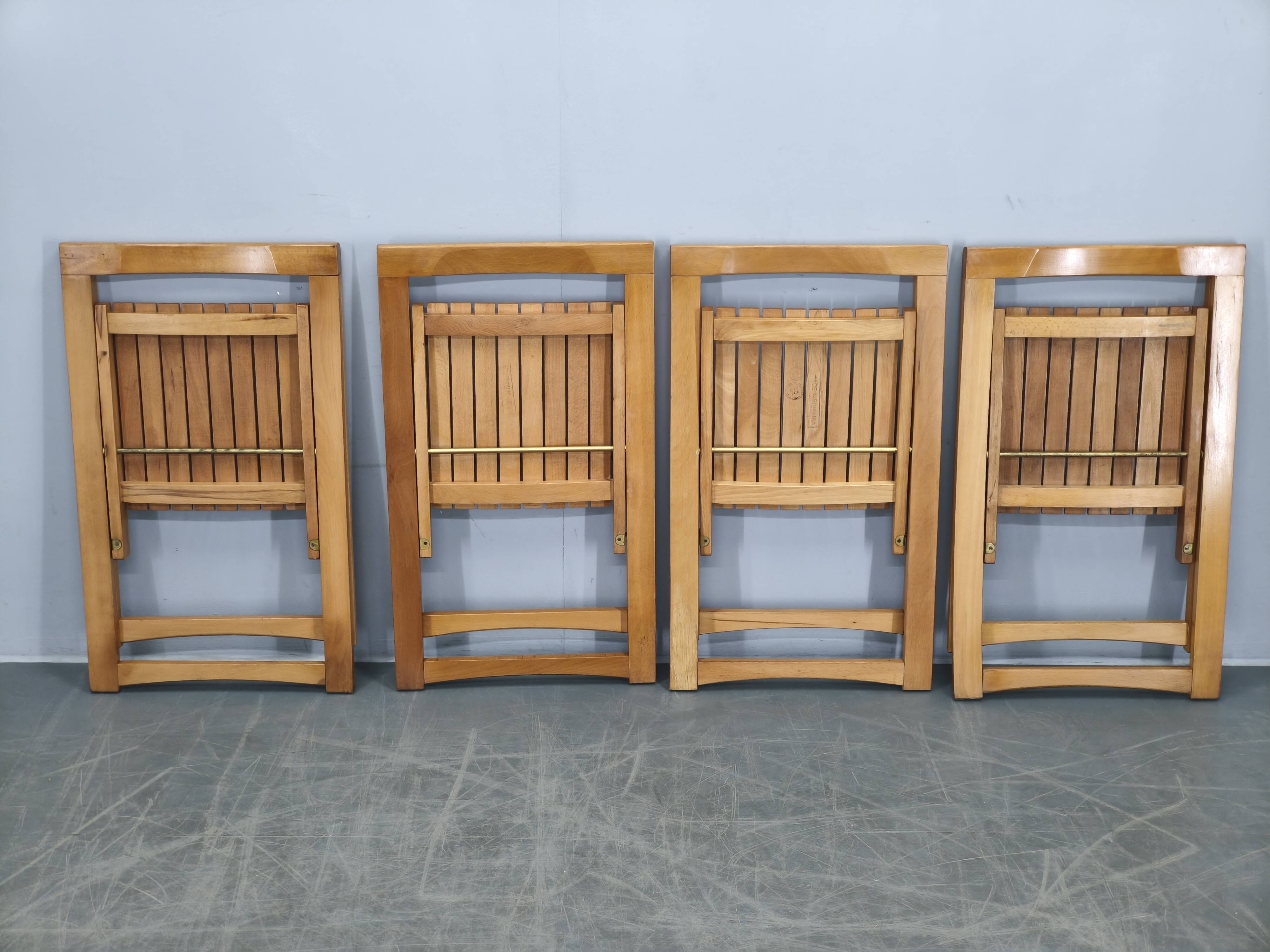 Set of 4 Trieste Folding Chairs by Aldo Jacober for Alberto Bazzani