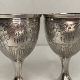 2111851 Silverware, pair of silver shells Minerva cipher early twentieth century