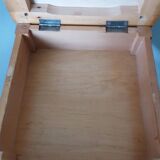Wooden and faux leather shoe shine chest stool
