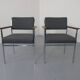 Vintage Square Tubular Rosewood and Steel Armchairs, Germany, 1960s, Set of 2