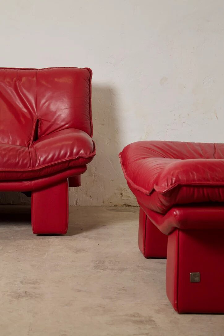 Vintage leather armchair "Ambassador", Nicoletti Salotti, Italy, 1980