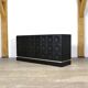 Midcentury Modern Brutalist Sideboard In Black Carved Wood And Chrome, Belgium, 1970s