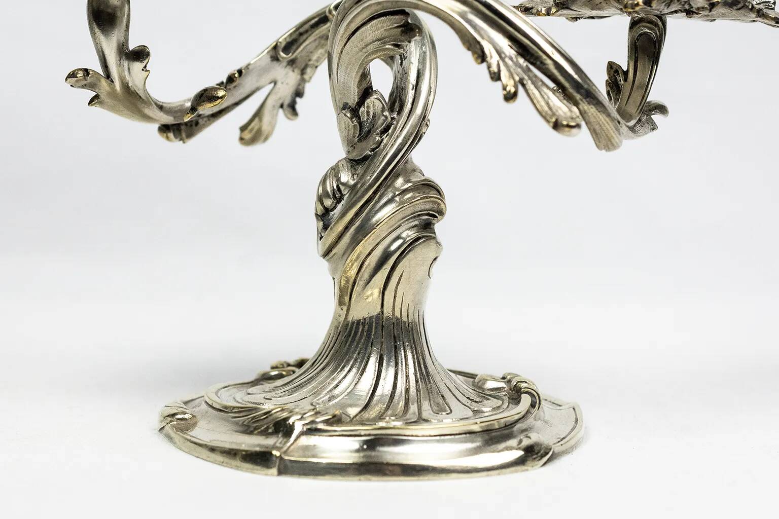 Pair of Christofle candlesticks 19th century – Trianon model silver-plated bronze