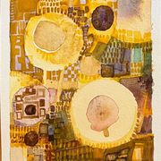 Set of 7 watercolour paintings signed B. Lévêque "Travel Notebook"