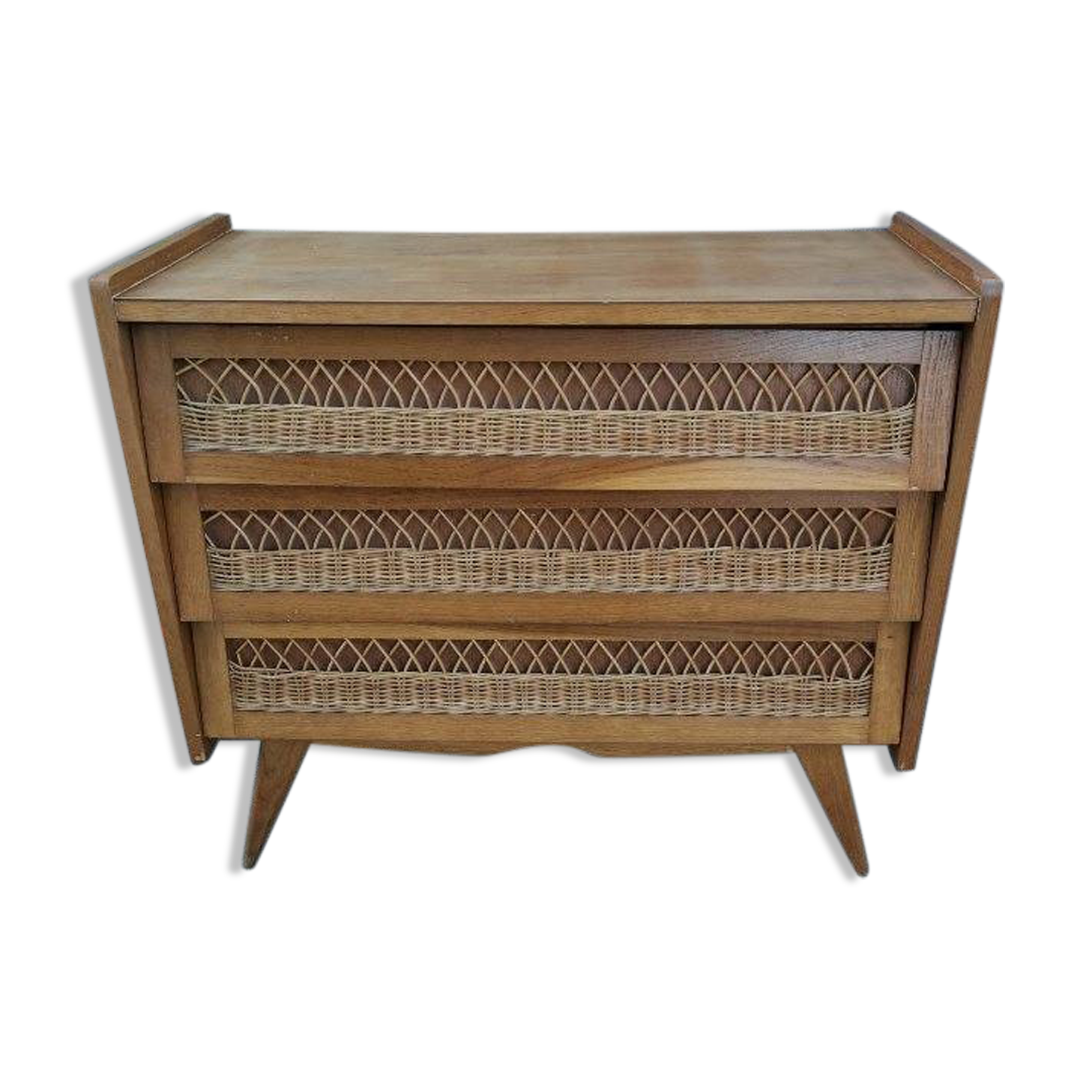 Chest of drawers rattan compass feet