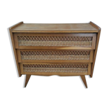 Chest of drawers rattan compass feet