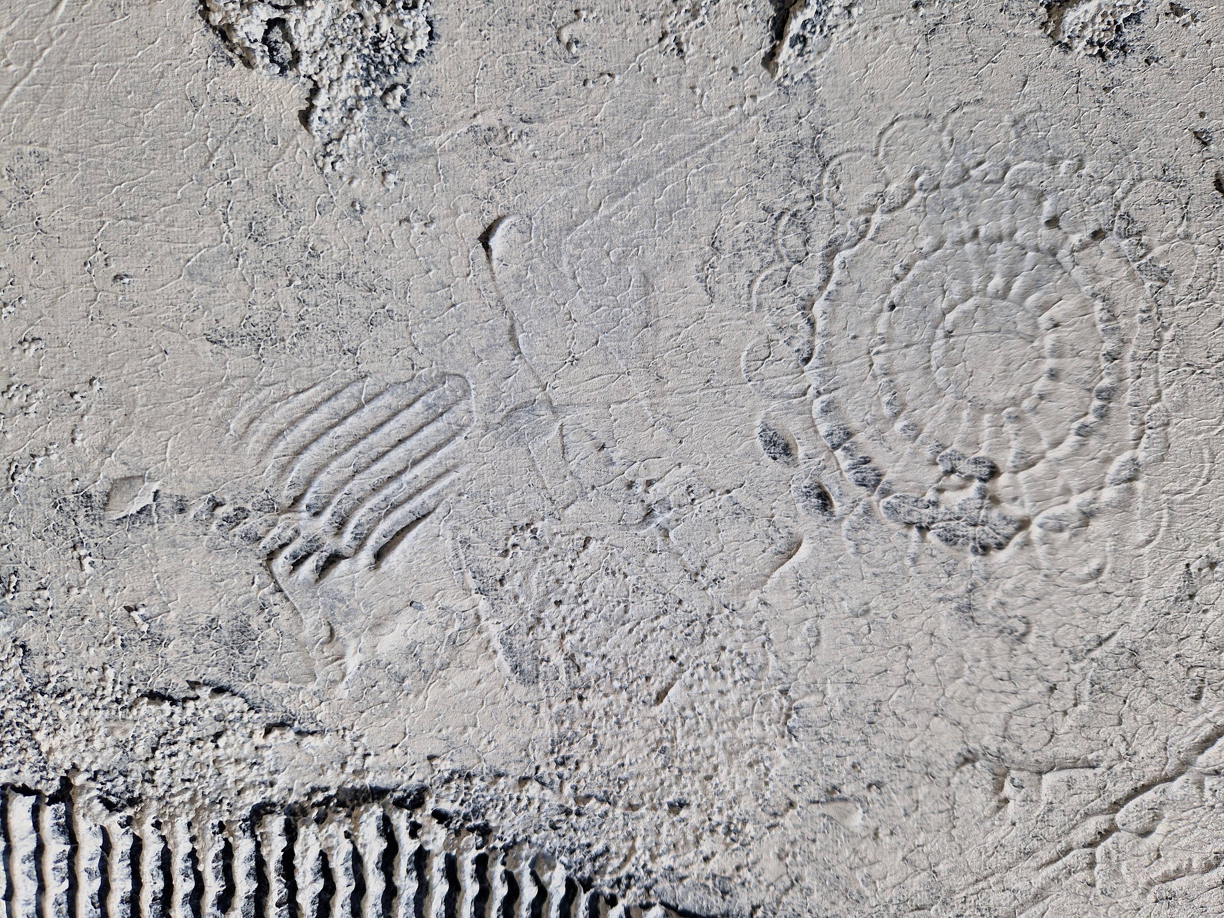 Minimalist monochrome abstract painting white