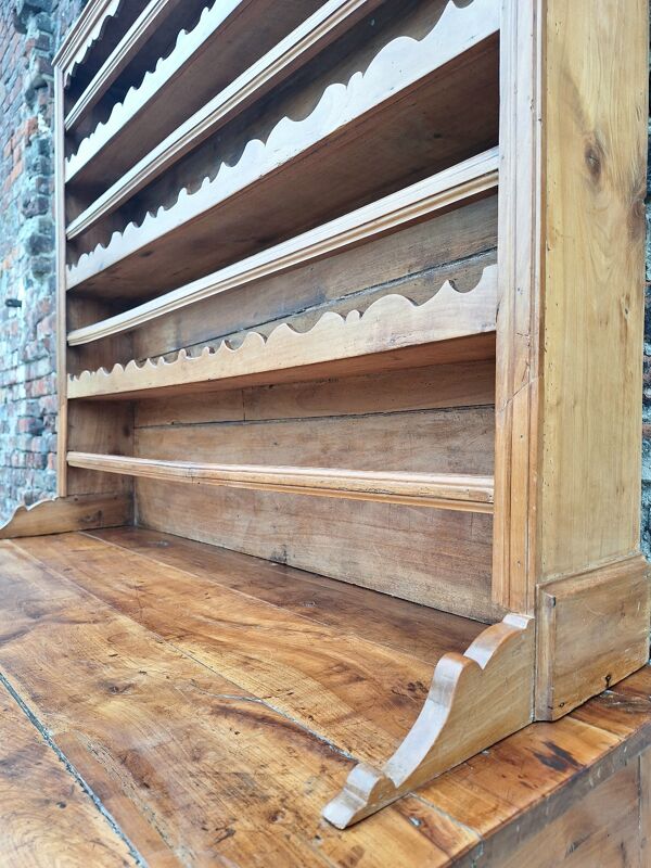 Buffet vaisselier ancien, meuble de ferme bois massif