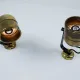 Pair of Vintage Gold-Toned Tube-Style Wall Spotlights With Patina