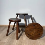 Farm stool in solid oak wood