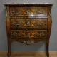 Louis XV style marquetry jump commode – 3 drawers – Marble top