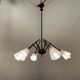 Italian Geometric Bronze chandelier 1950’s
