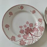 Duo of Lunéville flat plates, Lucien model – Clover decoration, early 20th century