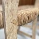 8 rustic oak chairs with patina, straw seating, 1950s.