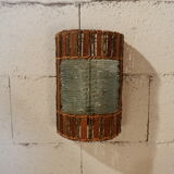 Pair of wooden and glass slats sconces