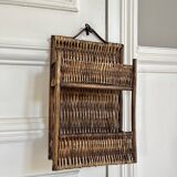 Vintage wicker spice rack