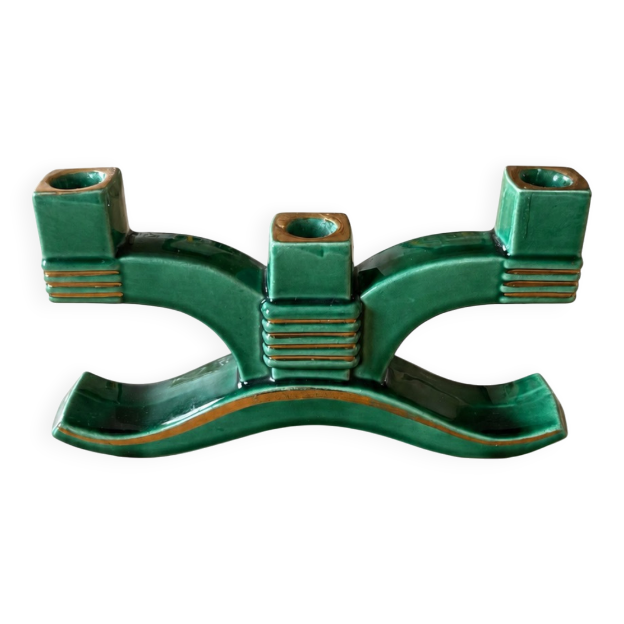 Art Deco ceramic candle holders