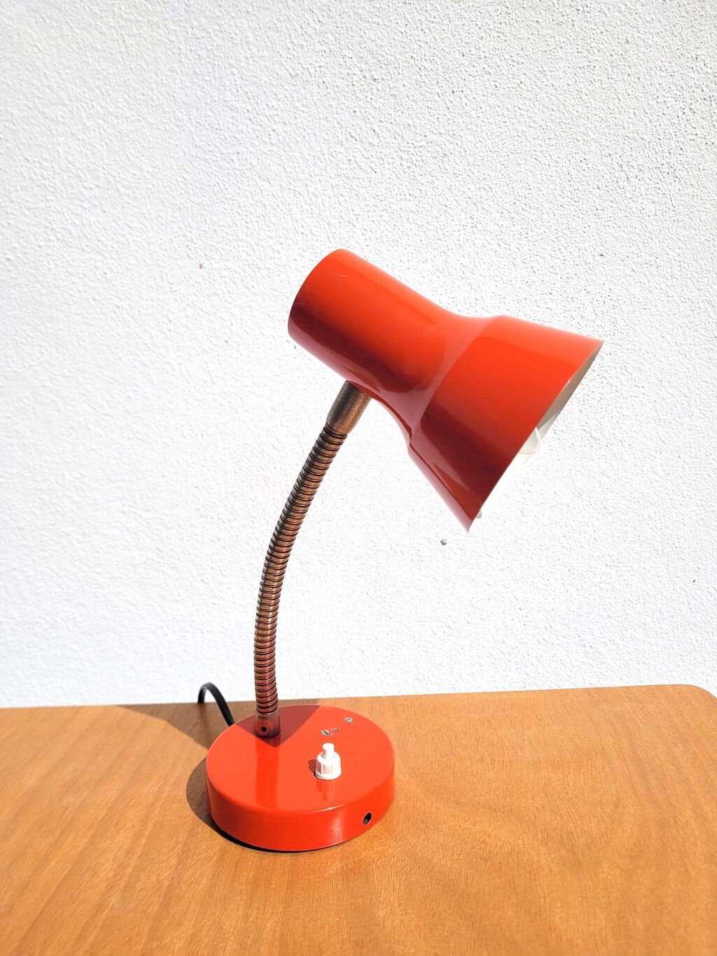 Revised 1970s orange vintage adjustable lamp