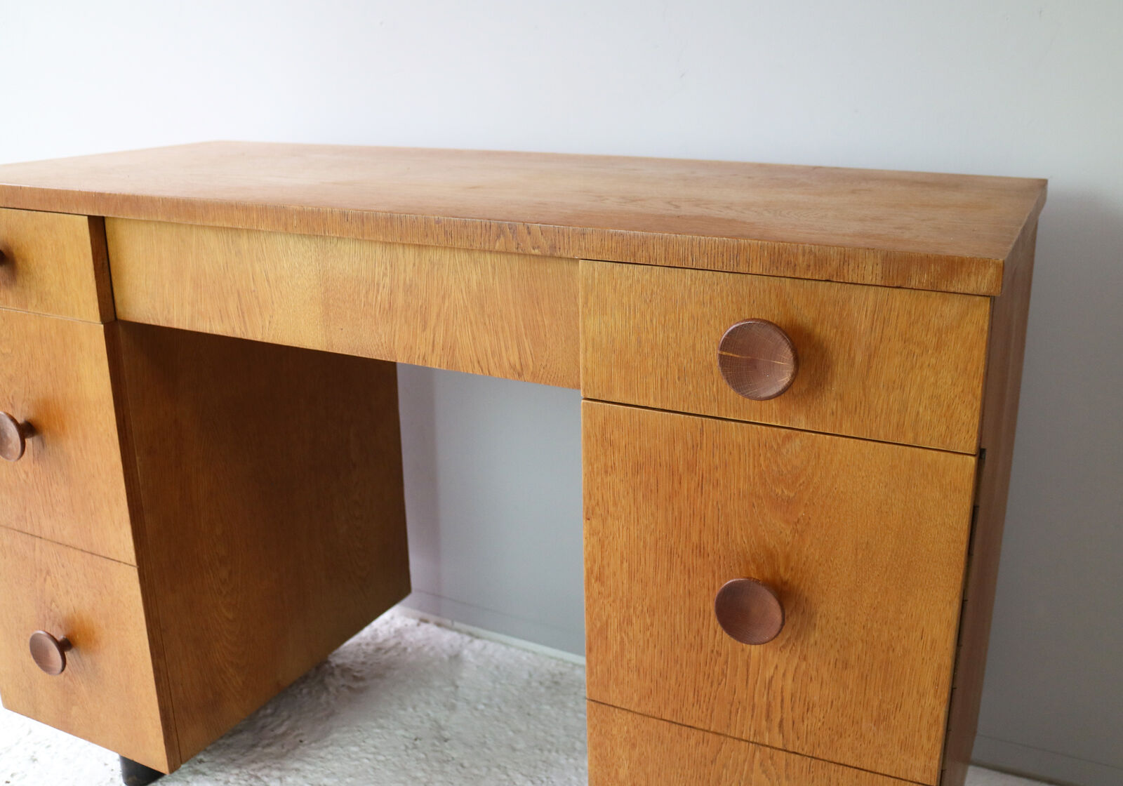 1930’s Art Deco Czech teak desk