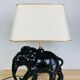 Black ceramic elephant lamp jungle style